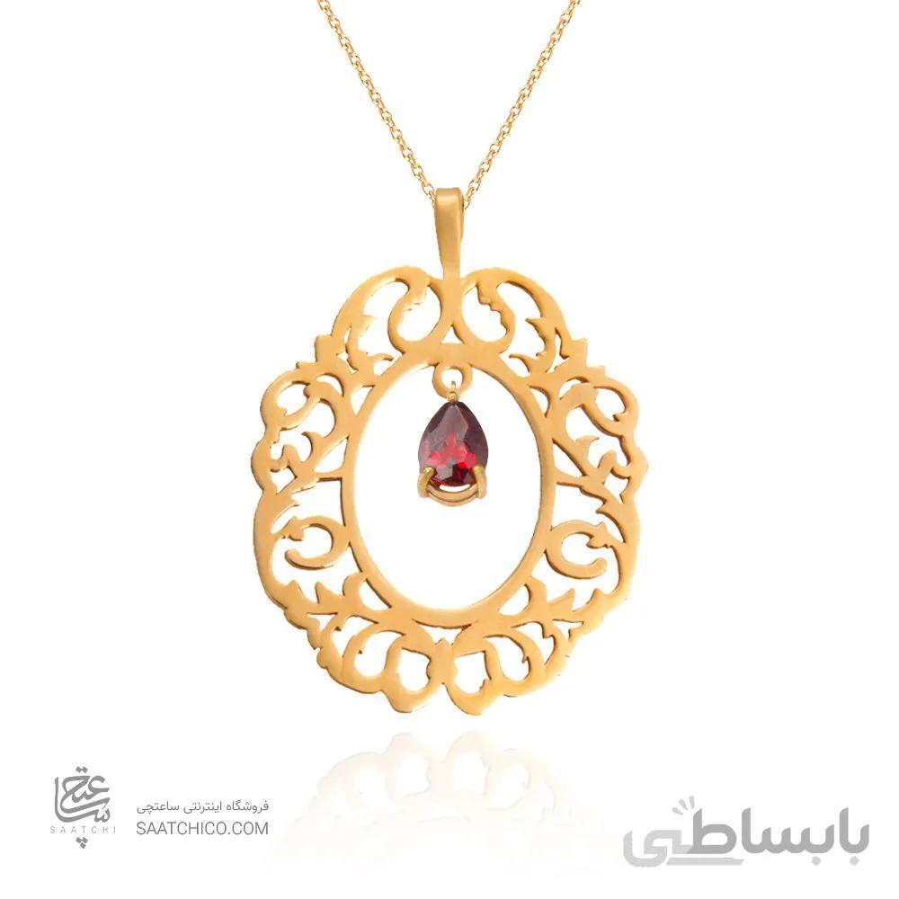آویز طلا زنانه طرح اسلیمی کد XP119