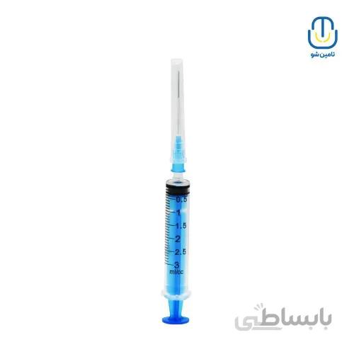 سرنگ ۳ سی سی پیستون دار لوئراسلیپ وی مد ا V-med Luerslip syringe with piston 3cc