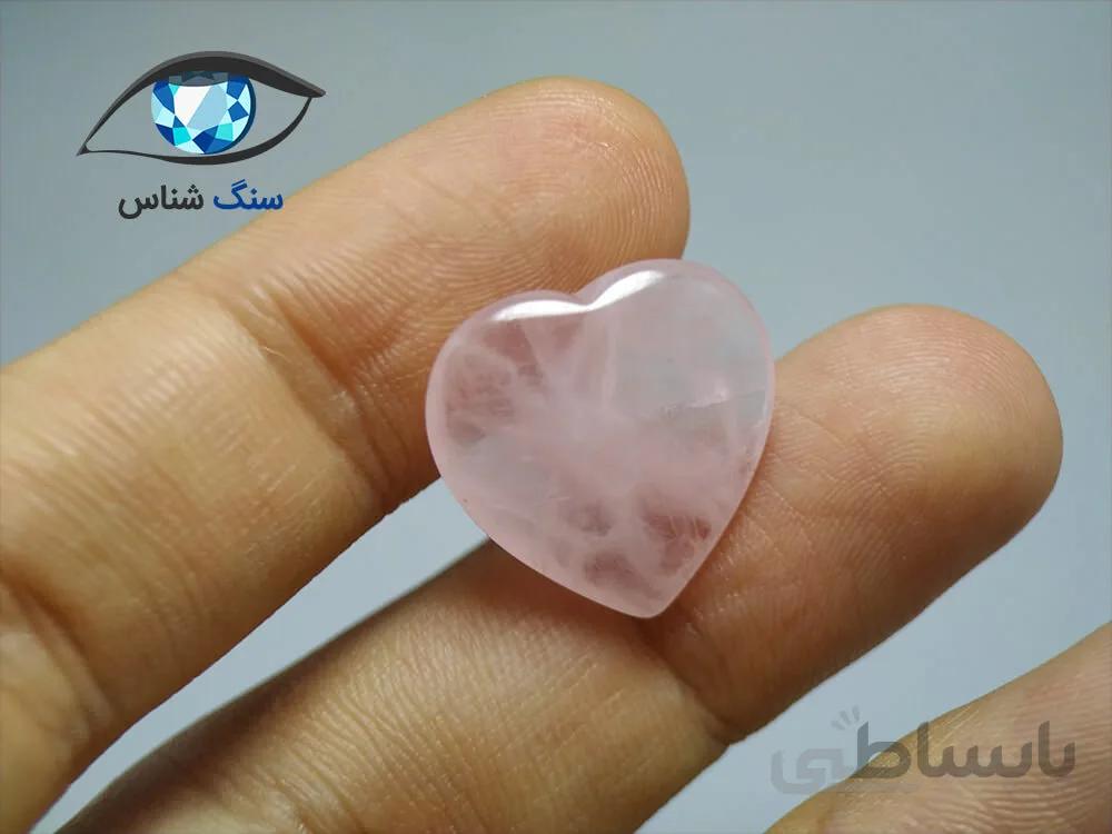 کوارتز صورتی تراش قلب 2.7 گرم