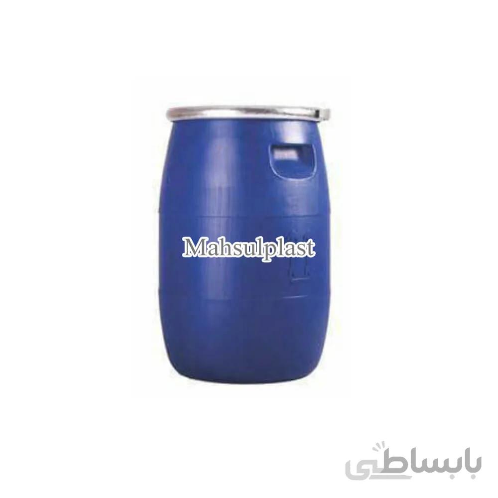 بشکه 60 لیتری آبی با تسمه فلزی