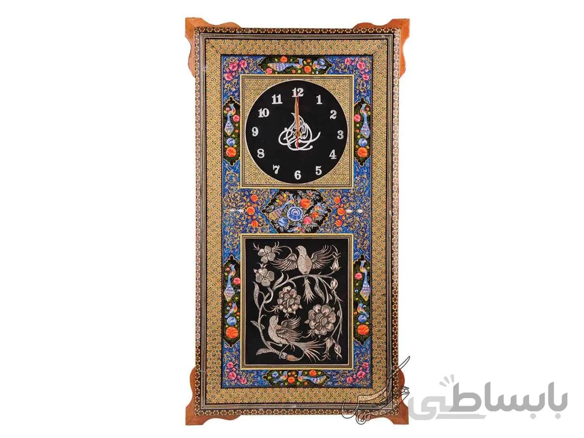 ساعت قلمزنی با قاب خاتم