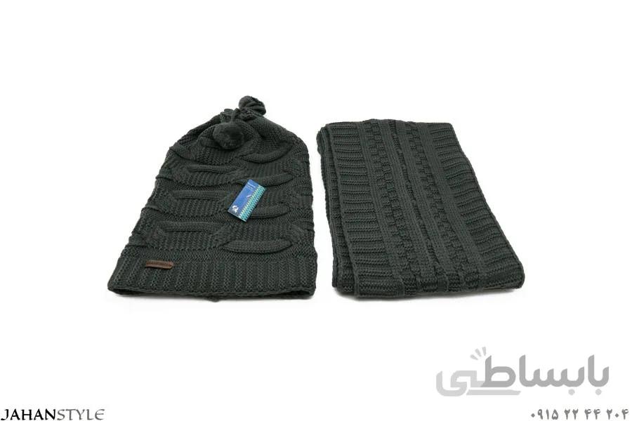 کلاه و شال گردن خاکستری دخترانه