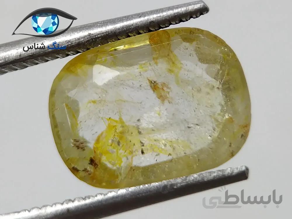 توپاز زرد طبیعی تراش چهارگوش 5.18 قیراط