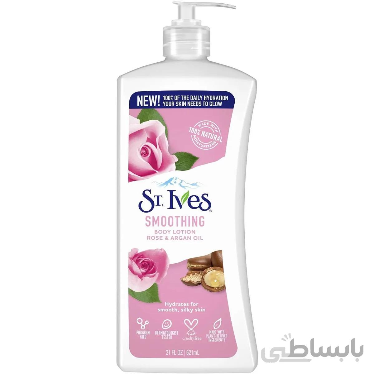 لوسیون بدن گل رز و روغن آرگان سینت ایوز، تغذیه کننده و رطوبت رسان