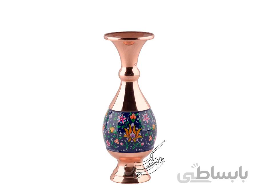 گلدان مس و پرداز سایز 16 سانتی اثر شیرازی