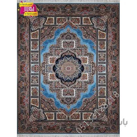 فرش ماشینی آرا مشهد طرح 25590 آبی