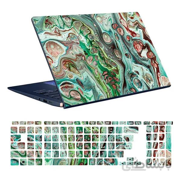 اسکین لپ تاپ طرح Colorful کد ۵۵ به همراه استیکر کیبورد