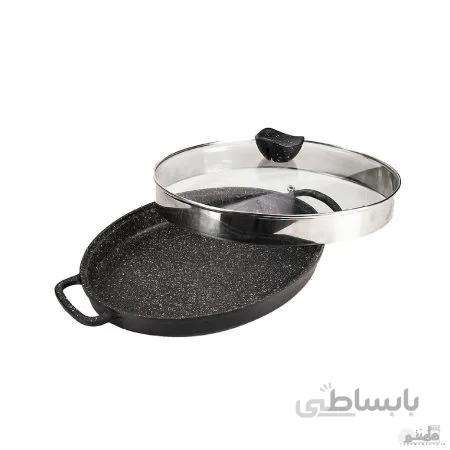 تابه چدن مدل Angle درب شیشه ای