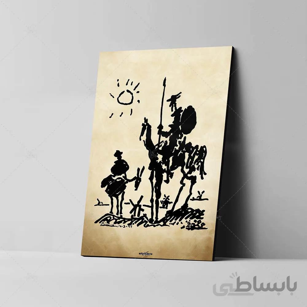تابلو شاسی آواویز مدل دون کیشوت اثر پیکاسو کد 4G459