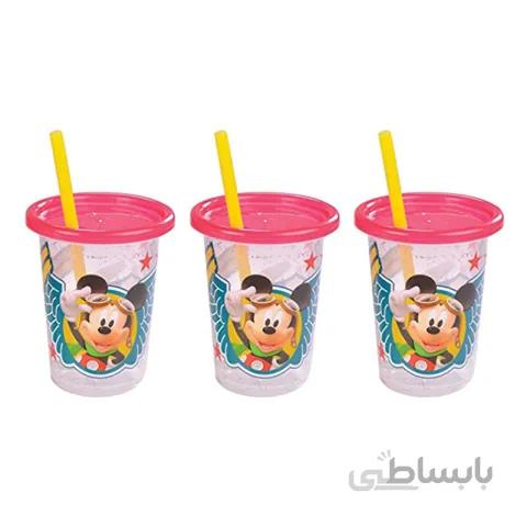 لیوان نی دار کودک 3 عددی the first years طرح میکی موس کد 09653