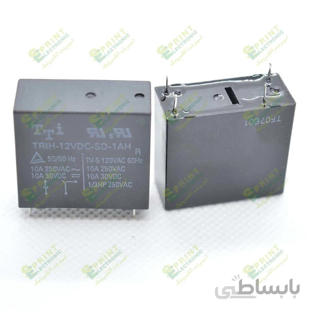 رله 12 ولت کتابی 4 پایه 10 آمپر TTI TRIH-12VDC-SD-1AH