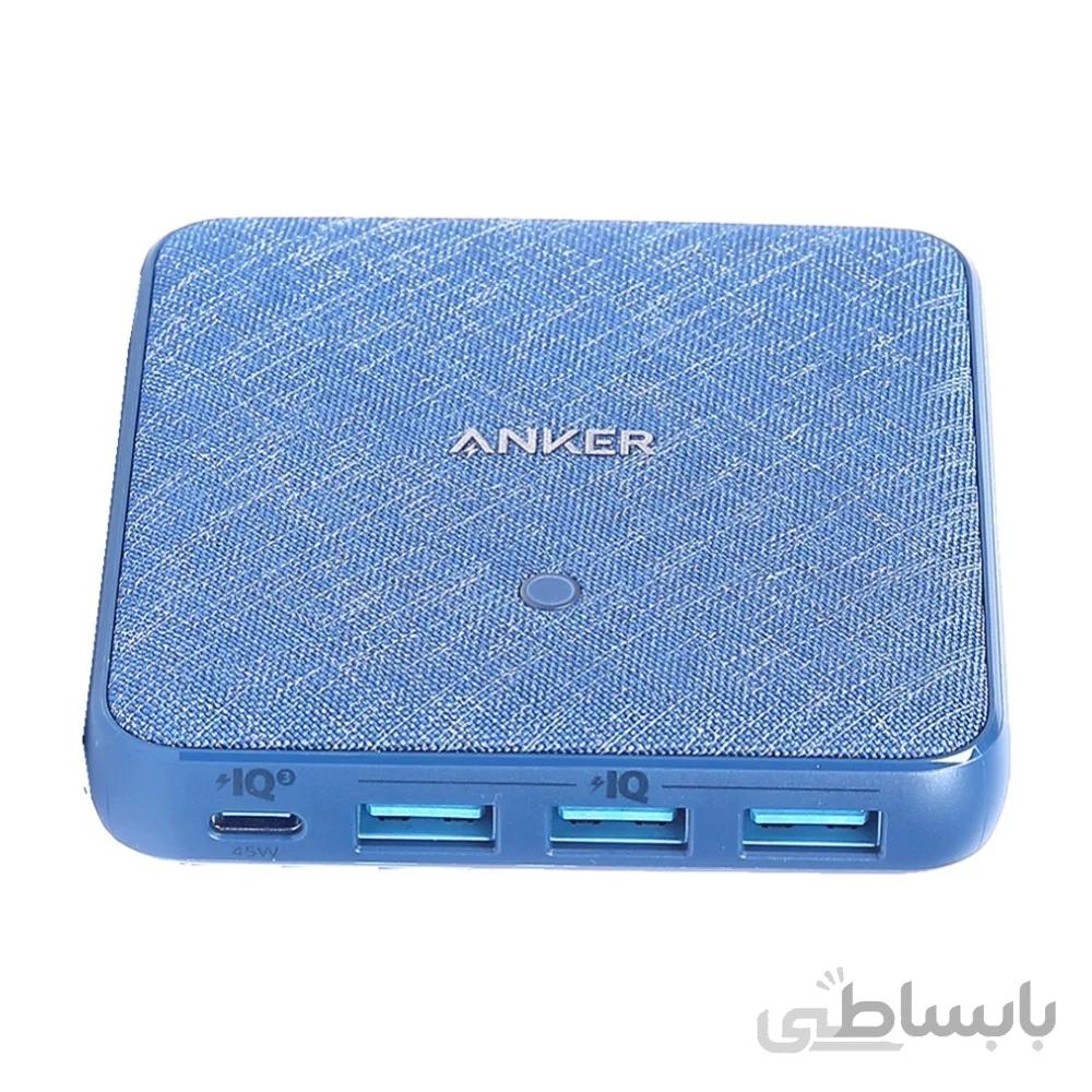 هاب شارژ 4 پورت 65 وات انکر Atom III Slim A2045 ا Anker PowerPort Atom III Slim A2045 (4 port) 65w Blue
