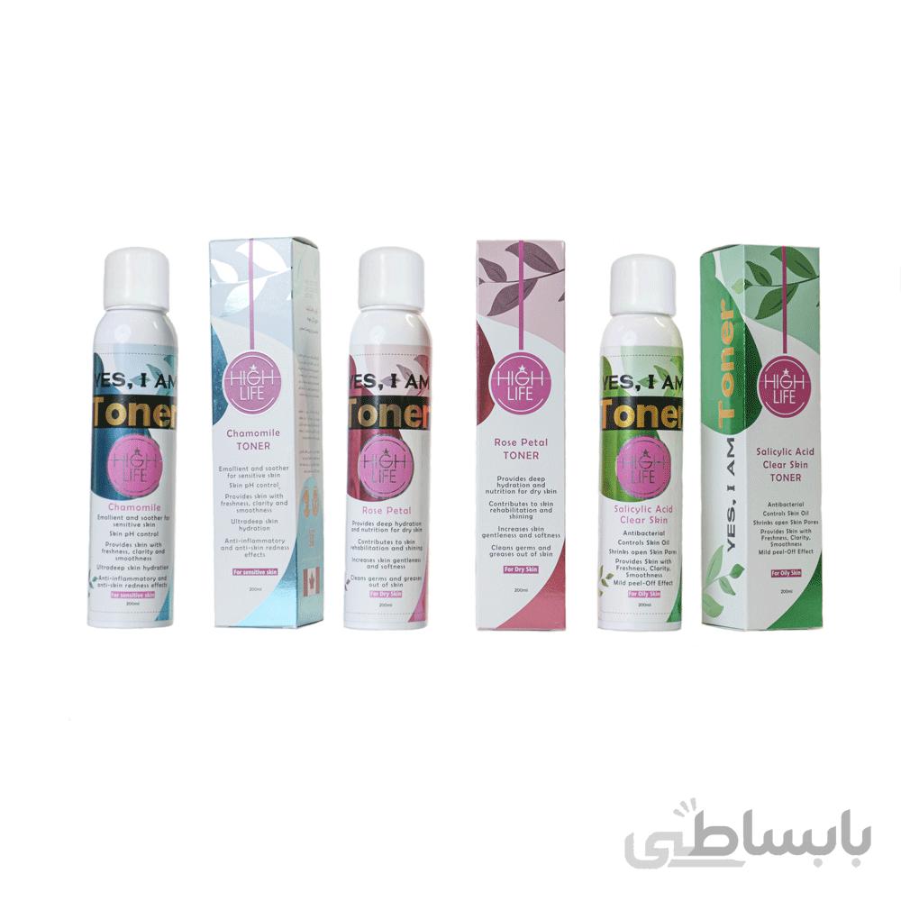 تونر هایلایف پوست چرب، خشک و حساس