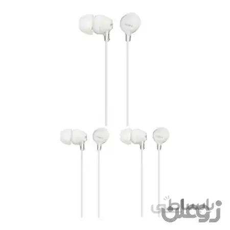 هدفون سونی MDR-EX15LP سونی MDR-EX15LP هدفون گوش گوش (رنگ سفید ، 3 بسته)