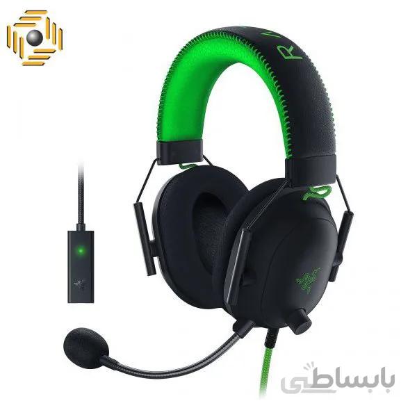 هدست گیمینگ باسیم ریزر مدل RAZER BLACKSHARK V2 Special Edition ا Razer BlackShark V2 Special Edition Wired Gaming Headset THX Spatial Audio HyperClear Cardioid Mic with USB Sound Card Advanced Passive Noise Cancellatio Black