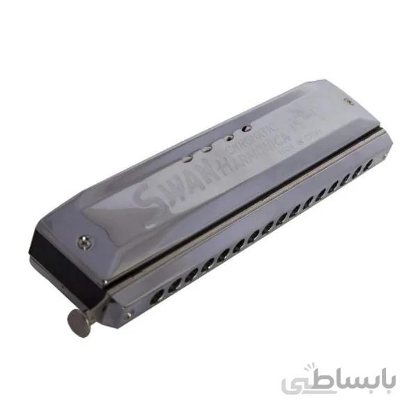 ساز دهنی کروماتیک 16 سوراخ سوان swan مدل 1664 نقره ای آکبند