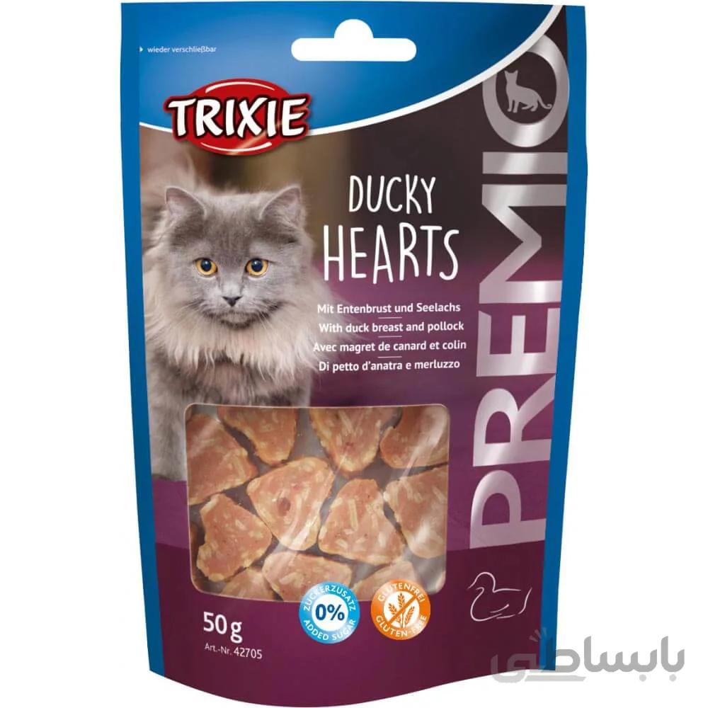 تشویقی گربه تریکسی مدل Ducky Hearts وزن 50 گرم ا Trixie Ducky Hearts for Cat 50g