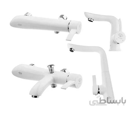 ست 4 تکه شیرآلات آویسا مدل لوتوس سفید-White