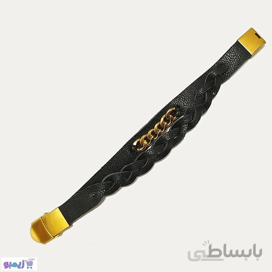 دستبند چرمی مشکی
