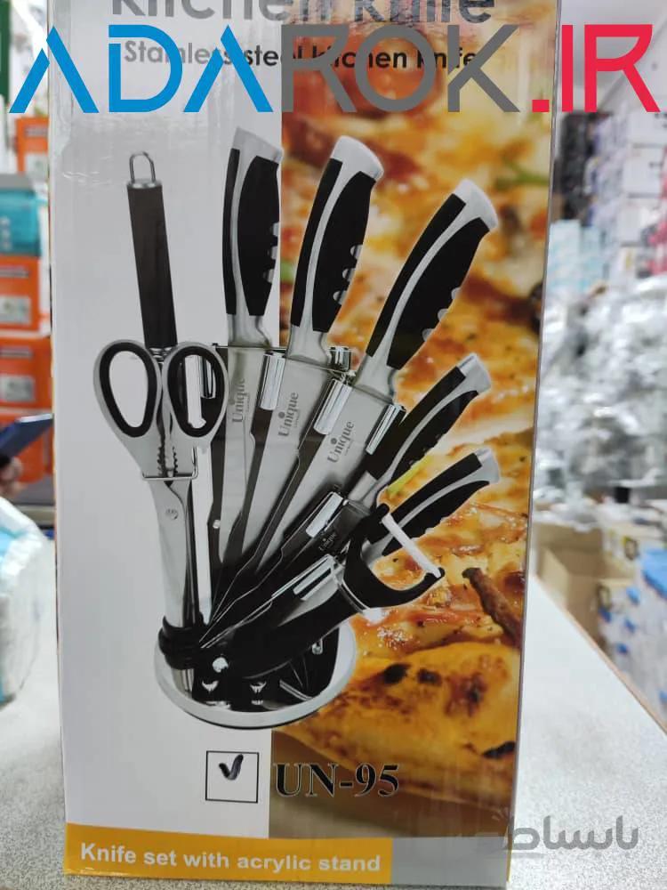 سرویس چاقو آشپزخانه ۹ پارچه یونیک مدل Unique UN-95 - کد 328