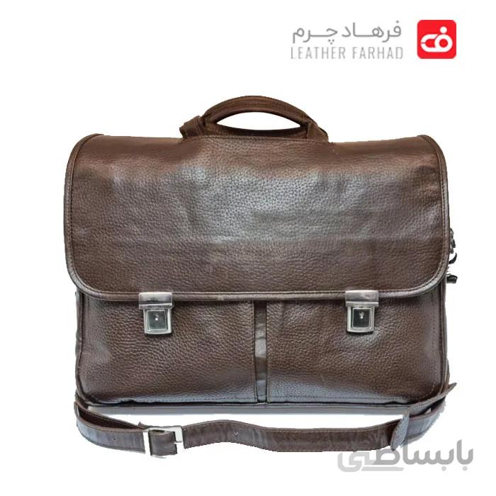 کیف اداری دو قفل چرم طبیعی تبریز کد 251329