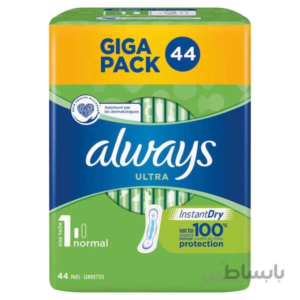 نوار بهداشتی نرمال آلویز مدل Ultra سایز 1 بسته 44 عددی ا Always Ultra Normal Giga Pack 44 size 1