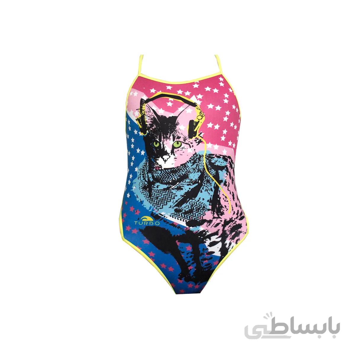 مایوی شنای زنانه توربو SW Women Cat Thin Strap ا Turbo women swimsuit Cat Thin Strap