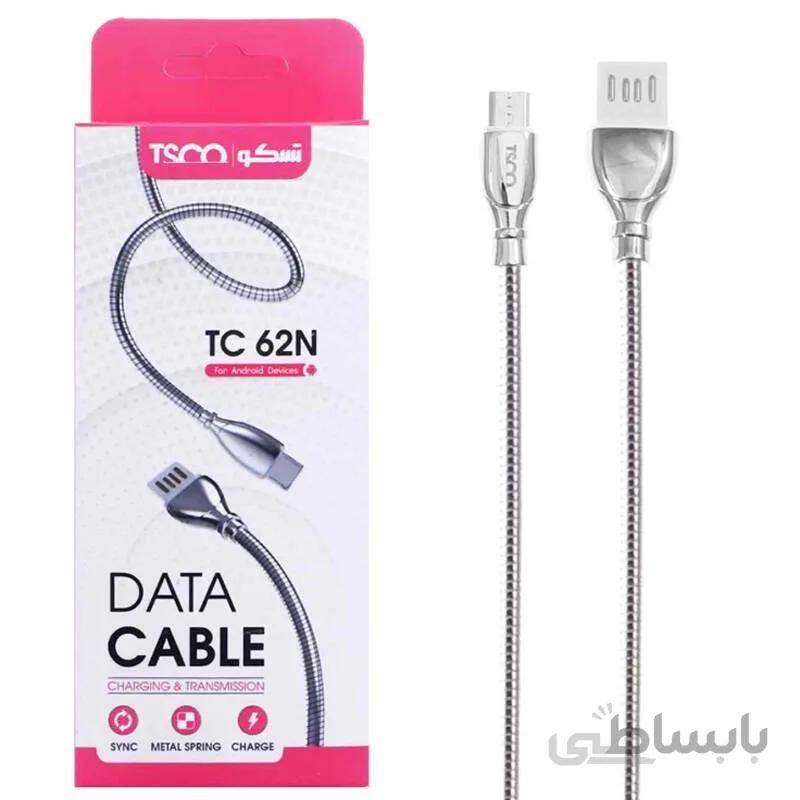 کابل شارژ و انتقال داده MicroUSB تسکو TSCO TC 62N 2.1A 1m