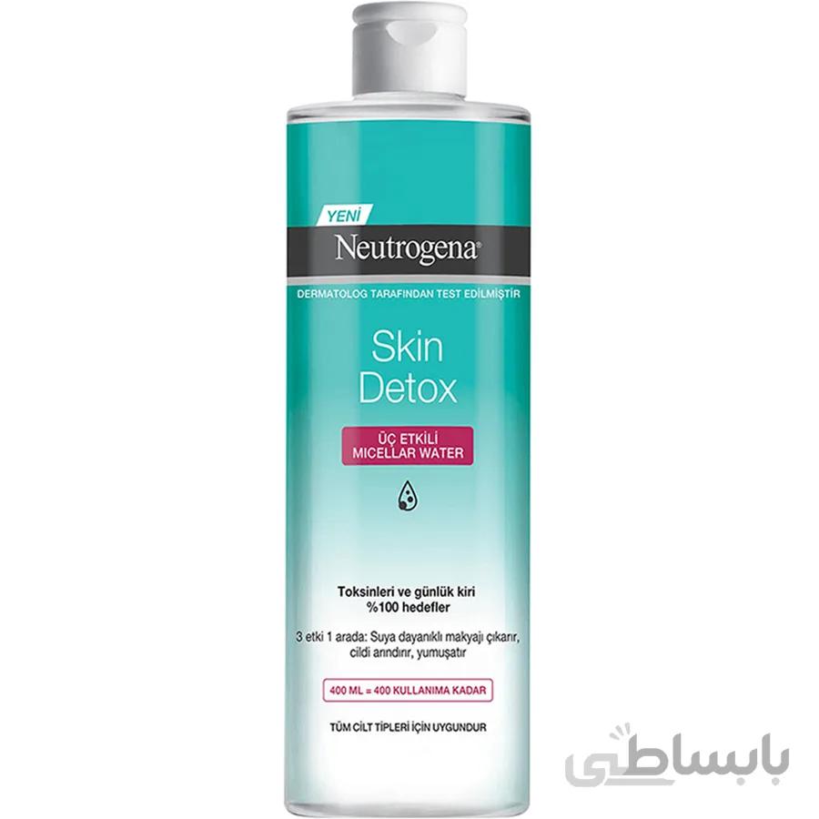 پاک کننده میسلار واتر Skin Detox نوتروژینا مناسب برای انواع پوست