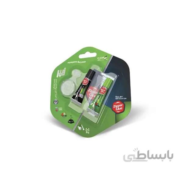 چسب دوقلو شفاف زیپر(16 و 8 گرمی)