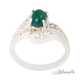 انگشتر نقره زنانه بازرگانی میلادی مدل سنگ عقیق کد AW_490
