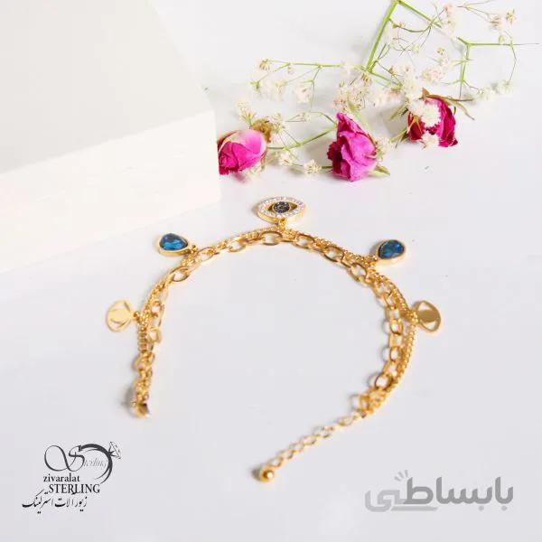 دستبند استیل زنانه طرح چشم نظر