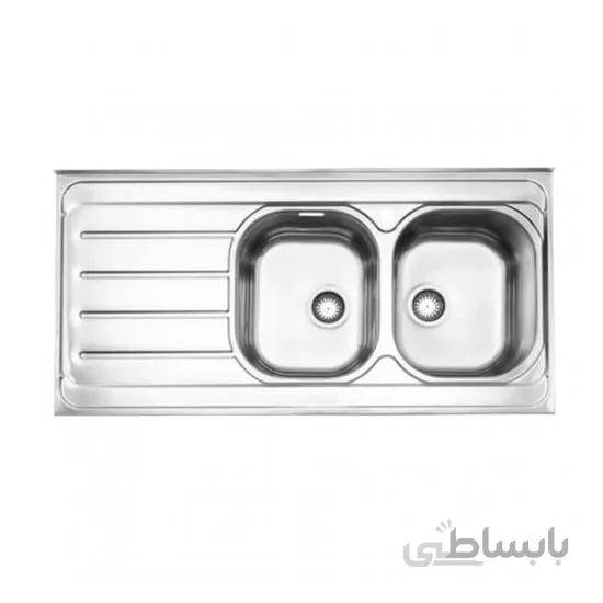 سینک استیل البرز سینک دو لگنه فانتزی 726 روکار