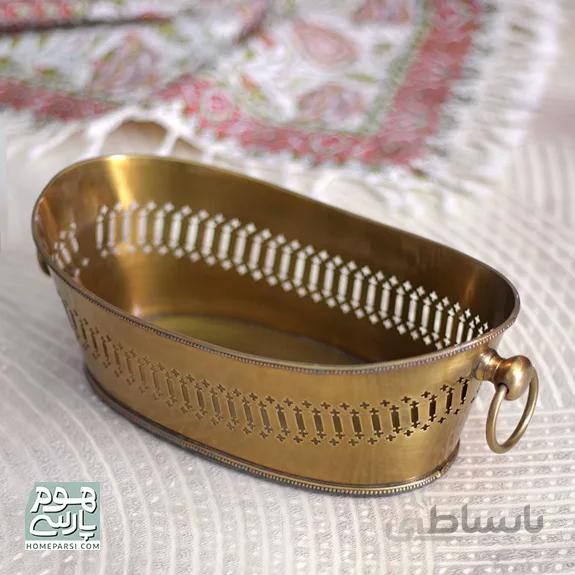 کشکول دسته حلقوی برنجی