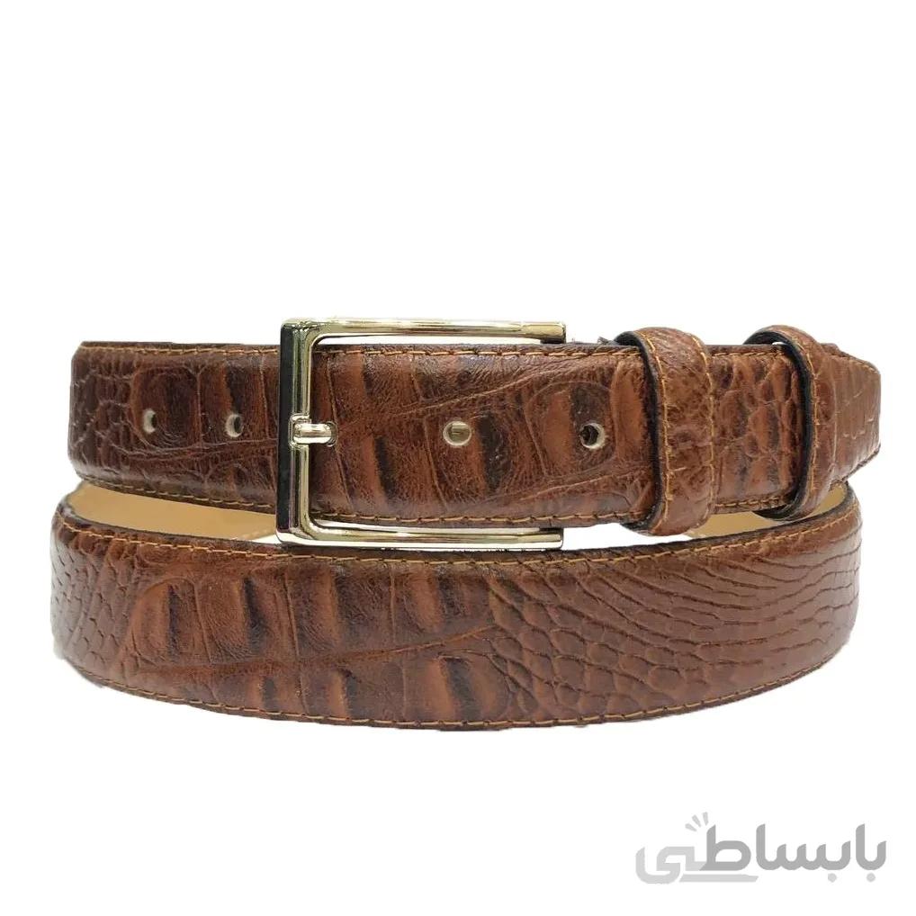 کمربند چرم مون مدل croco