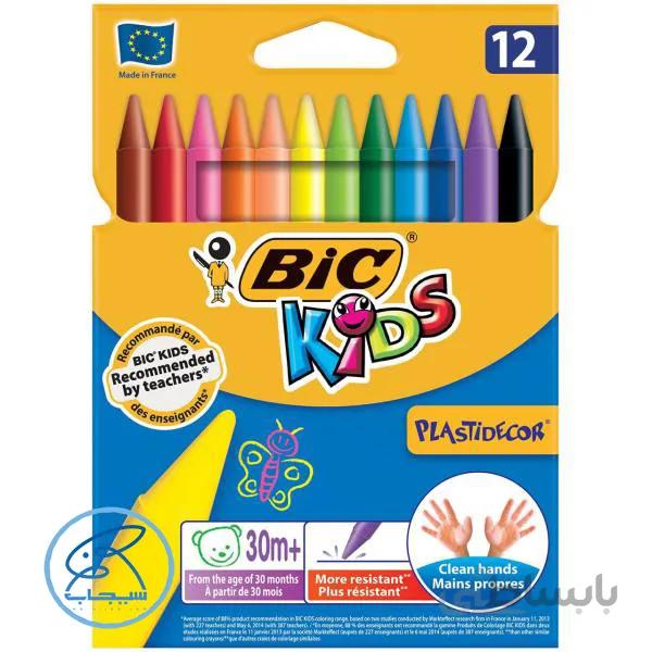 مداد شمعی 12 رنگ بیک PlastiDecor
