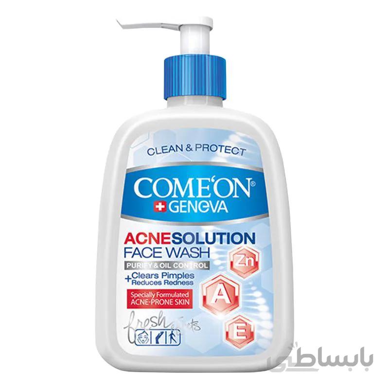 ژل شستشو صورت کامان مدل Acne Solution حجم 500 میلی لیتر
