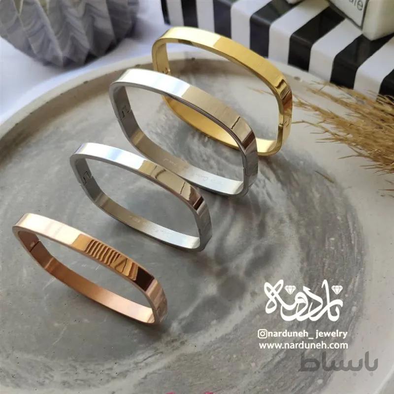 دستبند النگویی کارتیر ساده مربع(مچ ظریف)