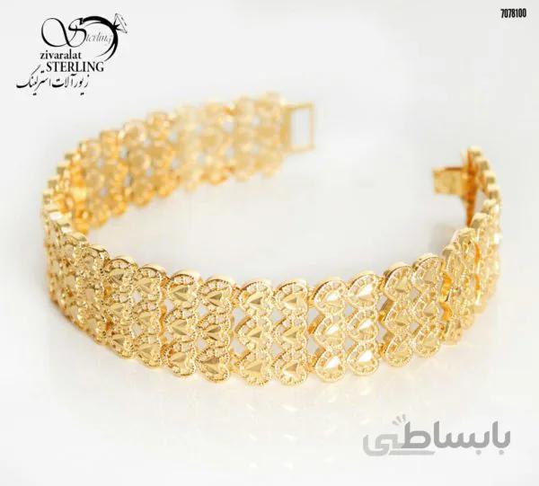 دستبند طرح طلا طرح قلب  کد:۲۸۸۷