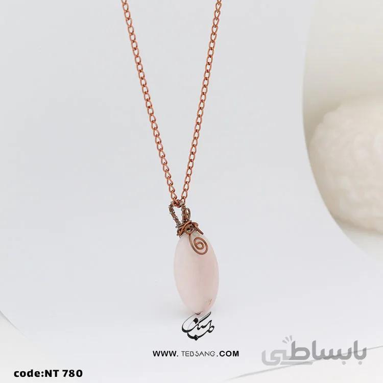 گردنبند زنانه سنگ رز کوارتز NT-780