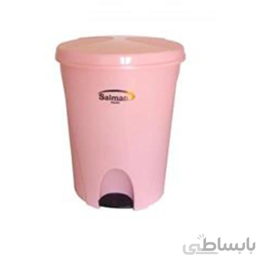 سطل پدالی سلمان پلاستیک مدل گلبرگ ۳۸۰