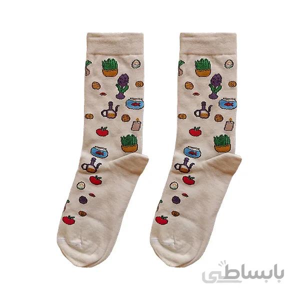 جوراب ساقدار زنانه با طرح هفت سین کد ph628