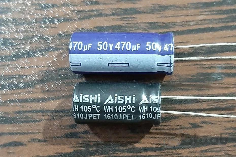 AiSHi 50V 470uF – خازن الکترولیت، ۵۰ ولت، ۴۷۰ میکروفاراد