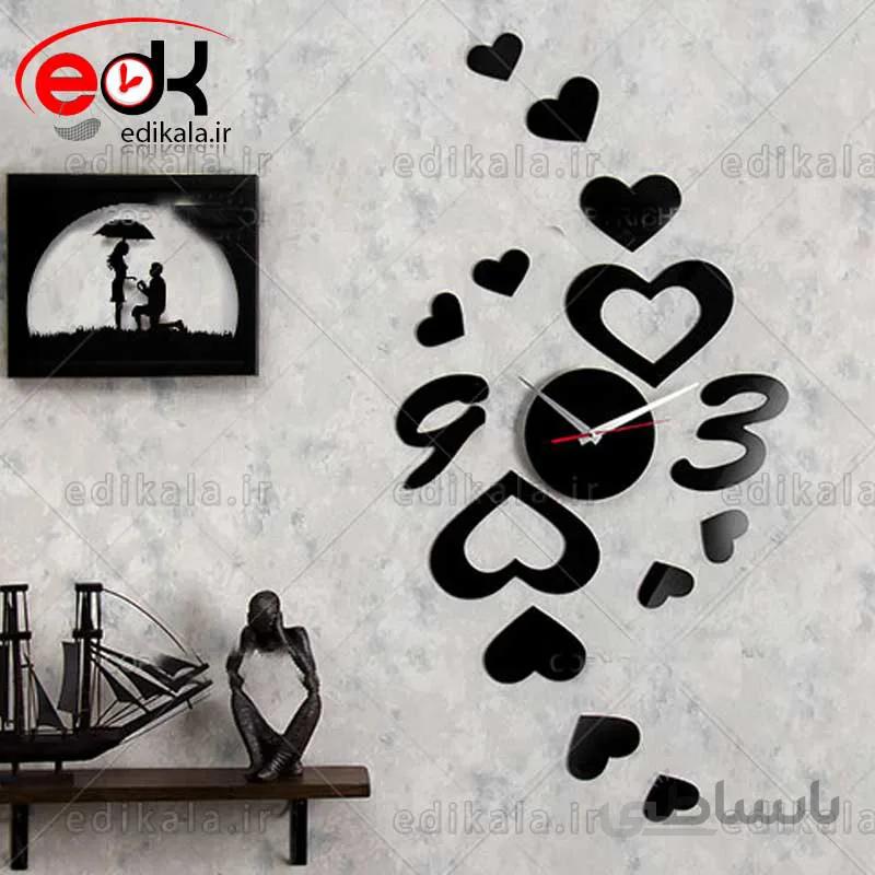 ساعت دیواری فانتزی طرح قلب در پنج رنگ