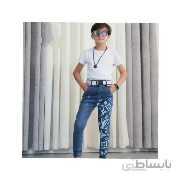 شلوار جین آبی طرح ال وی