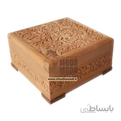 جعبه جواهرات چوبی منبت‌کاری