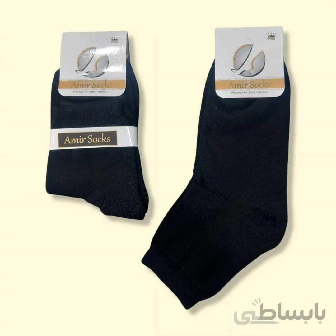 جوراب حوله ای نیم ساق مشکی گرم