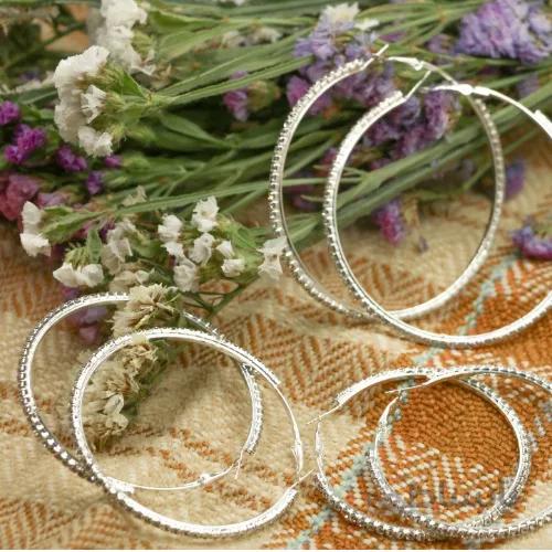 گوشواره حلقه ای دورنگین