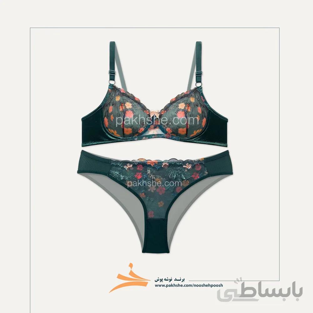 ست فانتزی سبز لجنی دو شورته برند نوشه پوش کد 40917