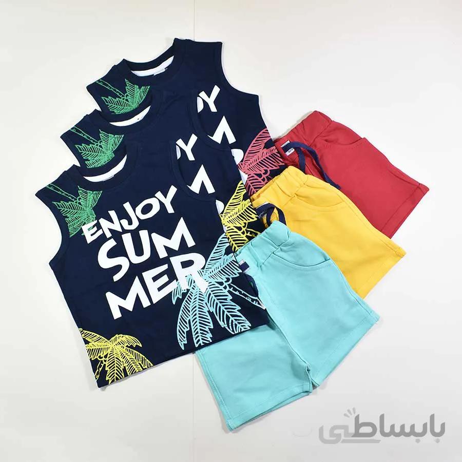 تاپ شلوارک پسرانه بچه گانه نخل کد 2400